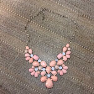 Peach and pink statement necklace